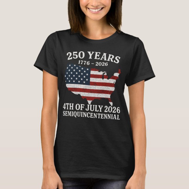 USA 250-årsjubileum Semiquincentennial 1776-2026 T Shirt (Framsida)