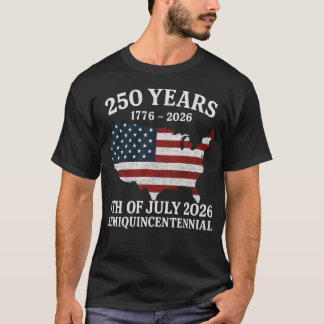 USA 250-årsjubileum Semiquincentennial 1776-2026 T Shirt
