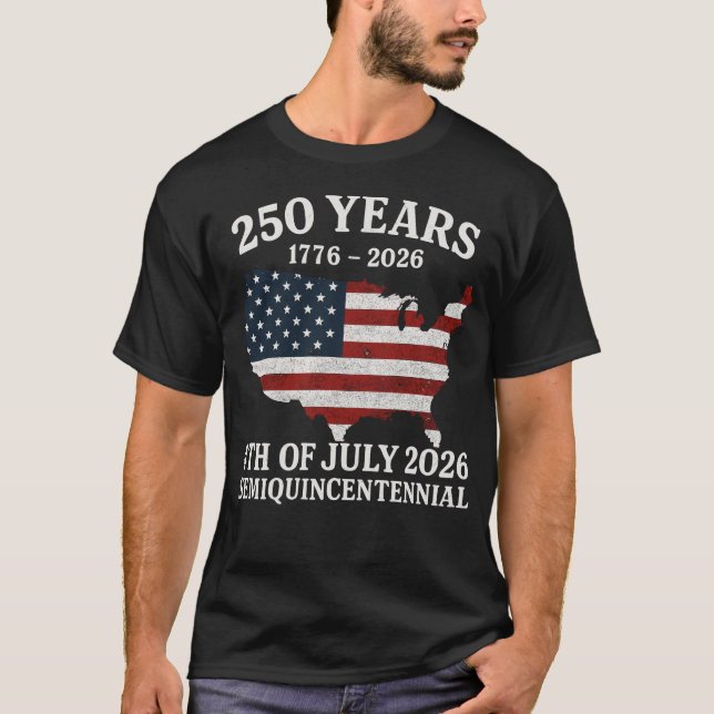 USA 250-årsjubileum Semiquincentennial 1776-2026 T Shirt (Framsida)