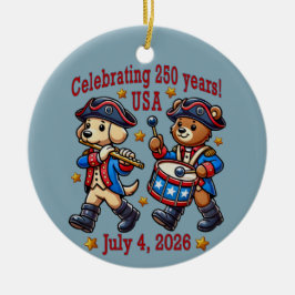 USA 250-årsjubileum Souvenir - Patriotic Julgransprydnad Keramik