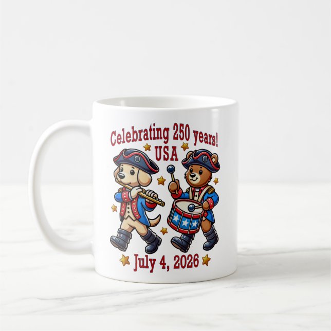 USA 250-årsjubileum Souvenir - Patriotic Kaffemugg (Vänster)