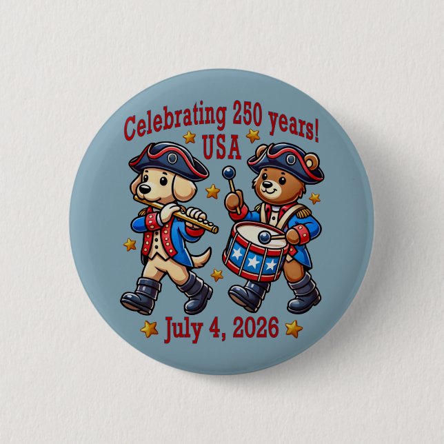 USA 250-årsjubileum Souvenir - Patriotic Knapp (Framsida)