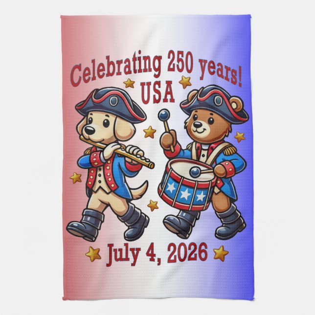 USA 250-årsjubileum Souvenir - Patriotic Kökshandduk (Vertikal)