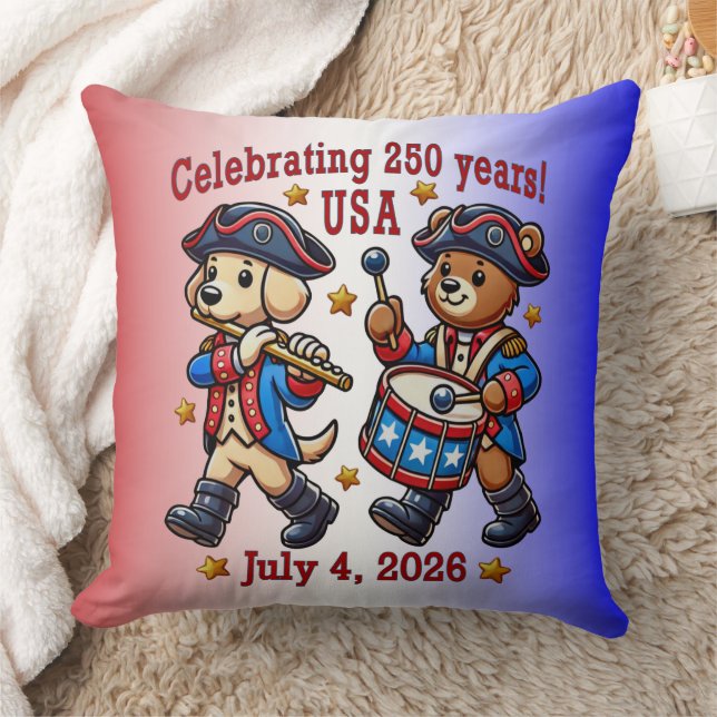USA 250-årsjubileum Souvenir - Patriotic Kudde (Filt)