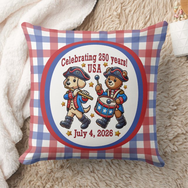 USA 250-årsjubileum Souvenir - Patriotic Kudde (Filt)