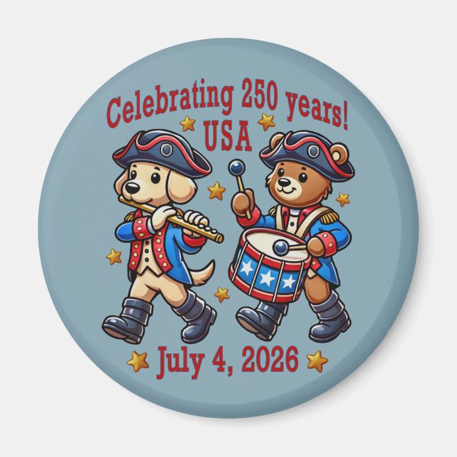 USA 250-årsjubileum Souvenir - Patriotic Magnet (Framsidan)