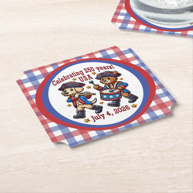 USA 250-årsjubileum Souvenir - Patriotic Underlägg Papper (Vinklad)