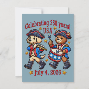 USA 250-årsjubileum Souvenir - Patriotic Vykort