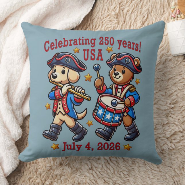USA 250-årsjubileum Souvenir - Patriotisk Kudde (Filt)