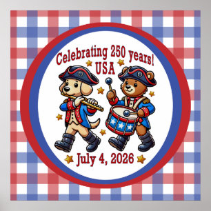 USA 250-årsjubileum Souvenir - Patriotisk Poster