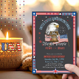 USA 250-årsjubileum Vi Folket Örn & Klocka Inbjudningar