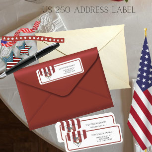 USA 250-årsjubileum Vi Folket Patriotiskt Tal Returadress Etikett