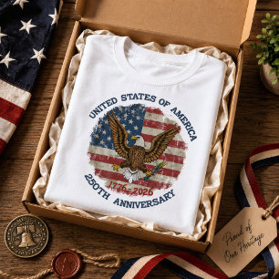 USA 250-årsjubileum Vit Huvudhavsörn 1776-2026 T Shirt