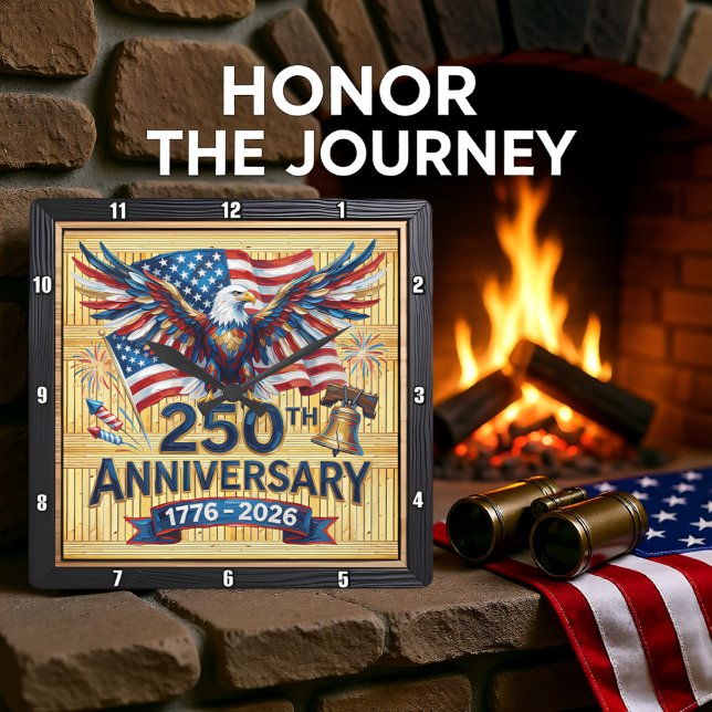 USA 250-årsjubileums Heritige Eagle Fyrkantig Klocka (Skapare uppladdad)