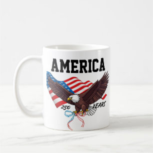 USA 250-årsjubileumsörn PNG Patriotisk örn Kaffemugg
