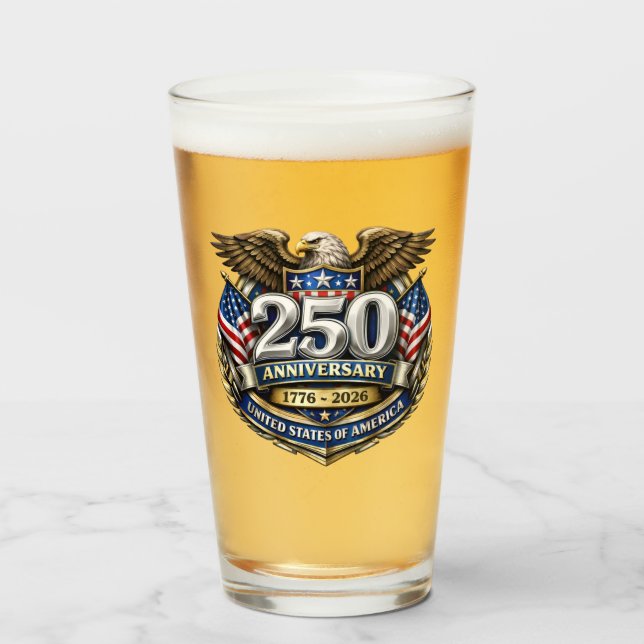 USA 250-årsjubileumssöl Glaskopp (Framsida fylld)