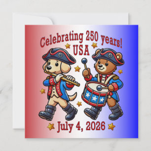 USA 250-årsjubileumssouvenir - Patriotisk Inbjudningar