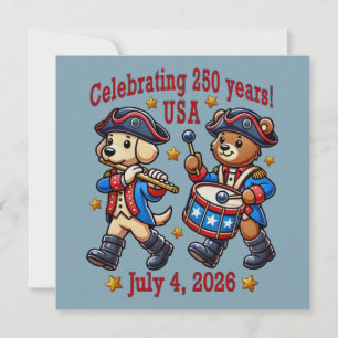 USA 250-årsjubileumssouvenir - Patriotisk Inbjudningar