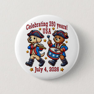 USA 250-årsjubileumssouvenir - Patriotisk Knapp