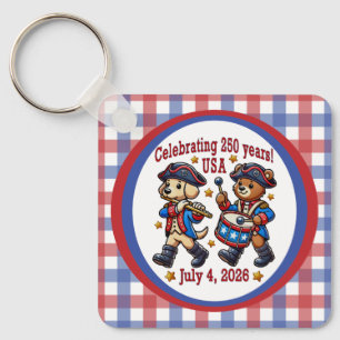 USA 250-årsjubileumssouvenir - Patriotisk Nyckelring