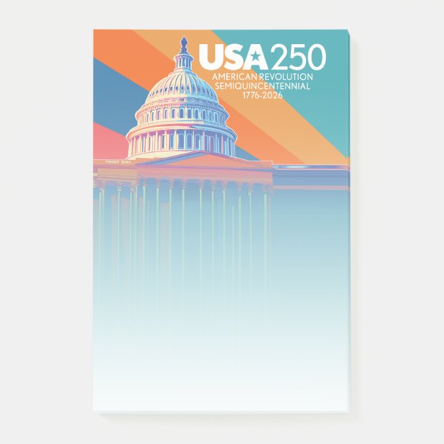 USA 250 Birthday - Capital Dome America Post-it Block (Framsida)