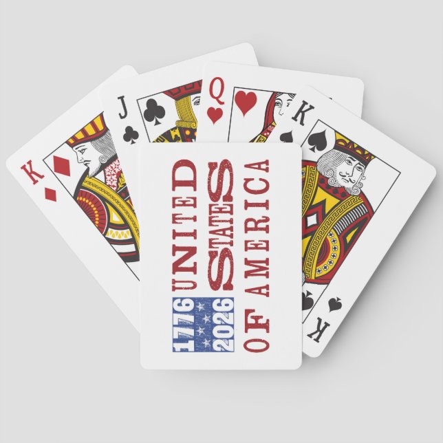 USA 250 boktrycksstil Casinokort (Baksidan)