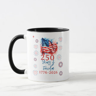 USA 250 Celebration Patriotisk Fest 4 juli Mugg