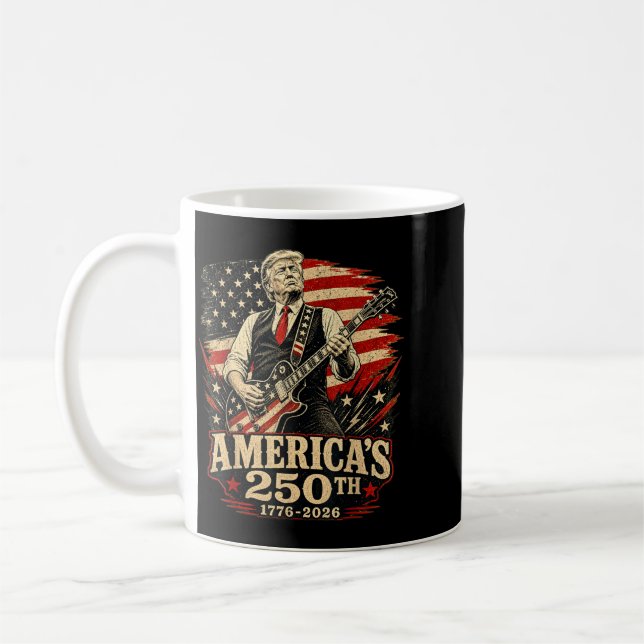 Usa 250:e gitarrspel 4:e juli 250-årsjubileum kaffemugg (Vänster)