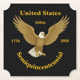 USA 250 Elegant Black Paper Coasters Underlägg Papper