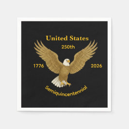 USA 250 Elegant Black Paper Napkins Pappersservett
