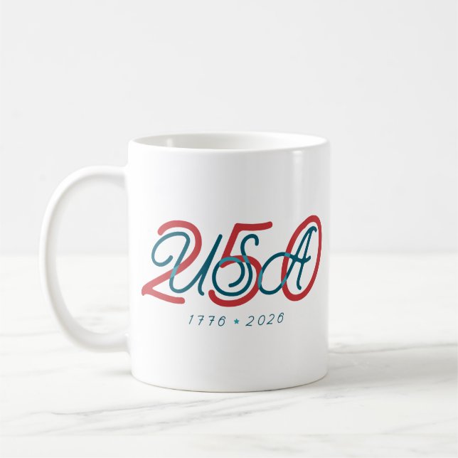 USA 250 ★ Est. 1776 Kaffemugg (Vänster)