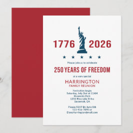 USA 250 Familjeåterträff | 1776 2026 Patriotisk Inbjudningar