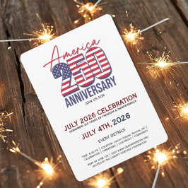 USA 250-fest. Inbjudan till årsdagsfestligheter