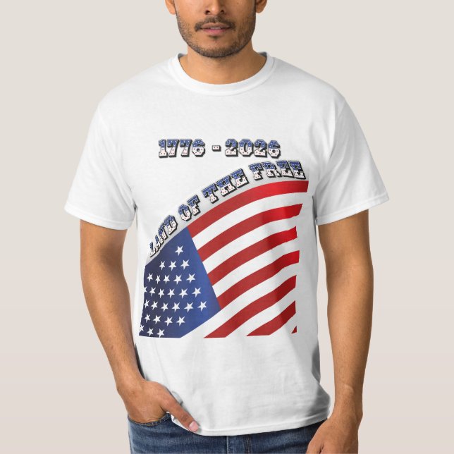 USA 250 Freedom 1776-2026 Patriotic T Shirt (Framsida)