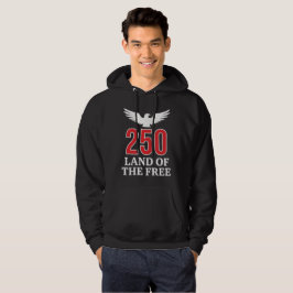 USA 250 Frihetens Land Örn Patriotisk Röd Vit Hoodie