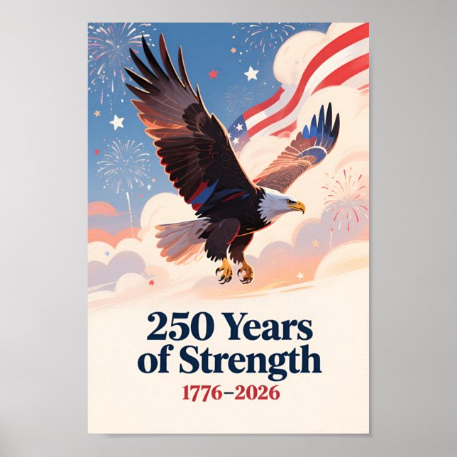 USA 250 Hök Patriotisk 1776–2026 Poster (Framsidan)