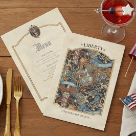 USA 250 Liberty Art Nouveau Kant Meny ID1302 Inbjudningar