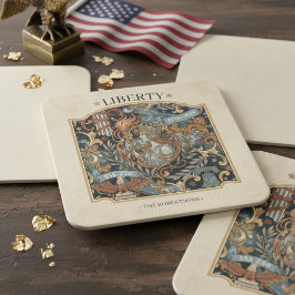 USA 250 Liberty Art Nouveau Mönster Ram ID1302 Underlägg Papper Kvadrat