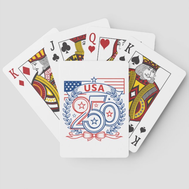 USA 250 Patriotic Anniversary Emblem Design Casinokort (Baksidan)