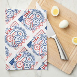 USA 250 Patriotic Anniversary Emblem Design Kökshandduk