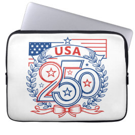 USA 250 Patriotic Anniversary Emblem Design Laptop Fodral