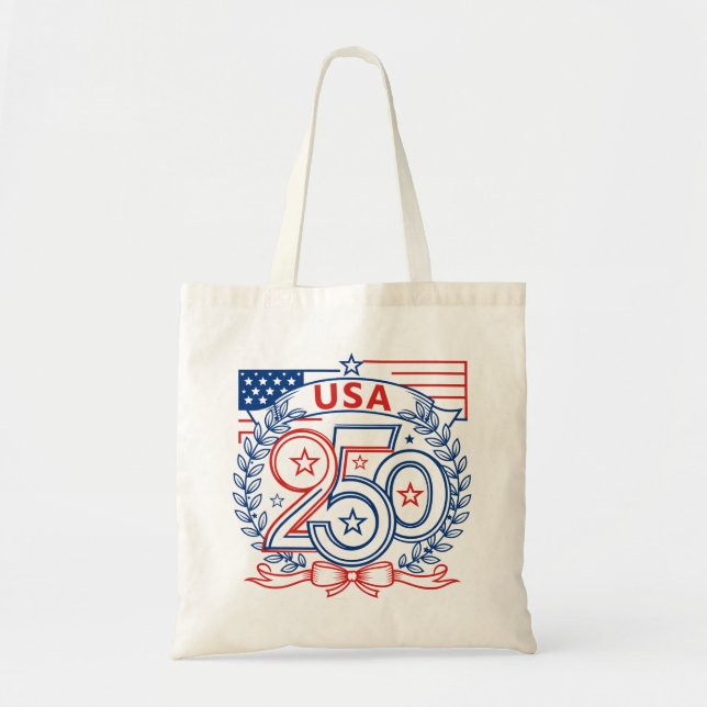 USA 250 Patriotisk Jubileumsemblemdesign Tygkasse (Framsidan)