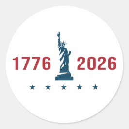 USA 250 Patriotiska 1776 2026 Frihetsgudinnan Runt Klistermärke