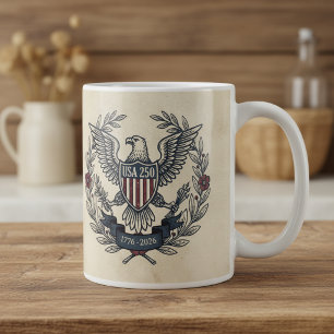USA 250 Patriotiska Örnarvet Motiv Crm ID1299 Kaffemugg