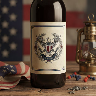 USA 250 Patriotiska Örnarvet Motiv Crm ID1299 Vinflaska Etikett