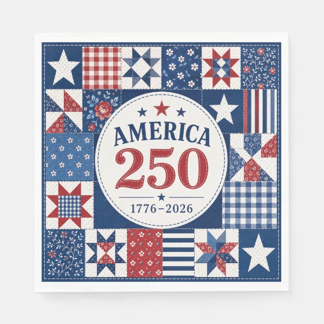 USA 250 Quiltad serviett Pappersservett (Framsidan)