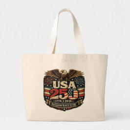 USA 250 Vitkalv 1776-2026 Patriotisk Handväskor Jumbo Tygkasse