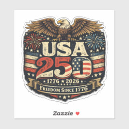 USA 250 Vitklöverörn 1776-2026 Patriotisk dekal