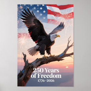 USA 250 Vitörn Patriotisk 1776–2026 Poster
