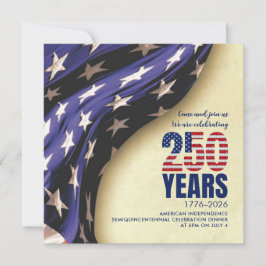 USA 250 Years American Independence Birthday Inbjudningar